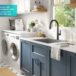 Single Handle Pull Down Kitchen Faucet in Matte Black