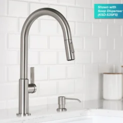 Single Handle Pull Down Kitchen Faucet in Spot Free Stainless Steel