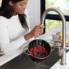 Single Handle Pull Down Kitchen Faucet with Deck Plate and Soap Dispenser in all-Brite Spot Free Stainless Steel