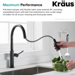 Single Handle Pull Down Kitchen Faucet with Deck Plate and Soap Dispenser in Oil Rubbed Bronze