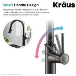 Single Handle Pull Down Kitchen Faucet with Deck Plate and Soap Dispenser in Oil Rubbed Bronze