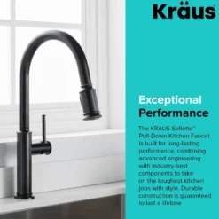Single Handle Pull Down Kitchen Faucet with Deck Plate and Soap Dispenser in Oil Rubbed Bronze