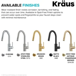Single Handle Pull Down Kitchen Faucet with QuickDock Top Mount Installation Assembly in Spot Free Antique Champagne Bronze