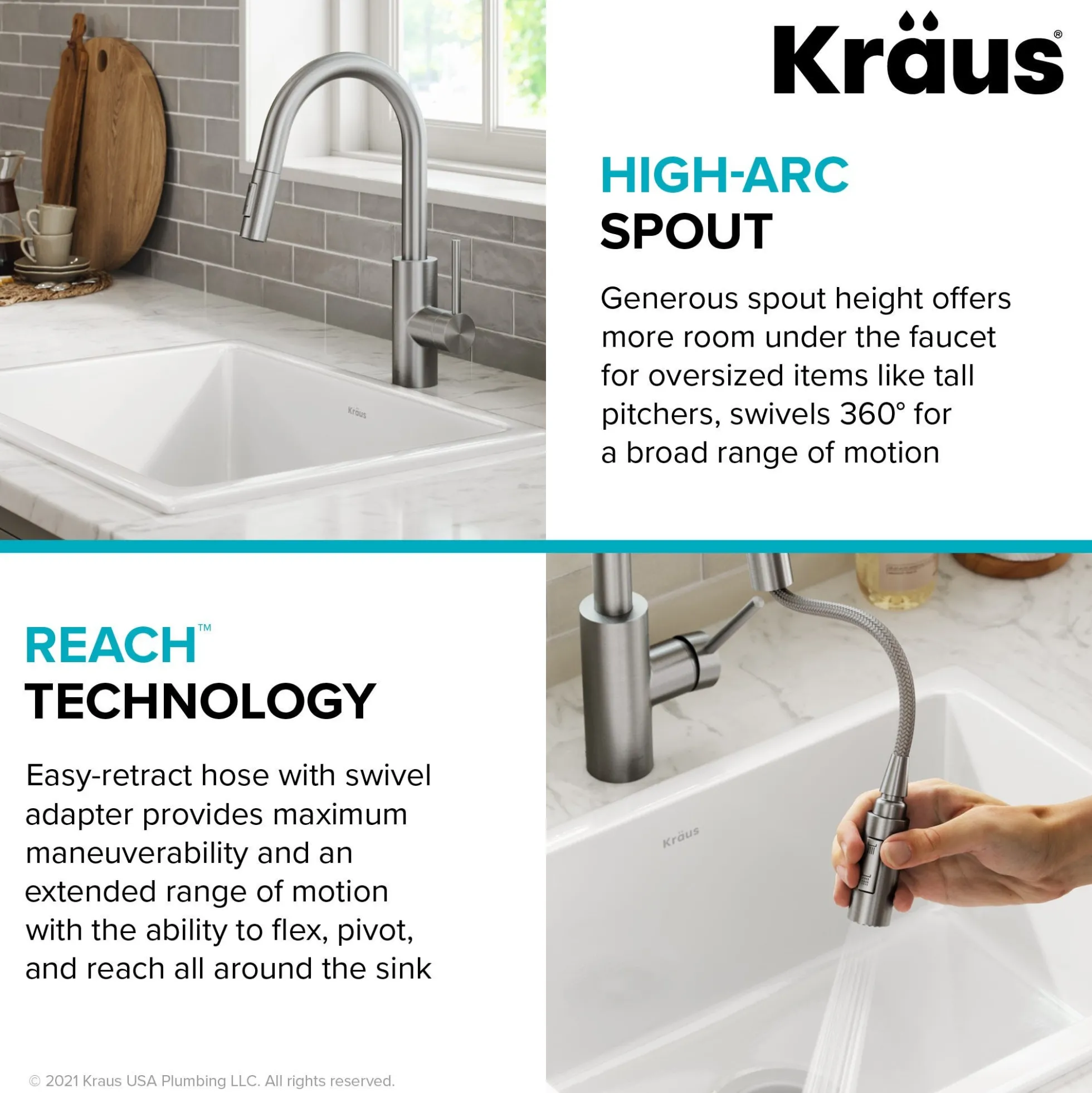 Single Handle Pull Down Kitchen Faucet with QuickDock Top Mount Installation Assembly in Spot Free Stainless Steel