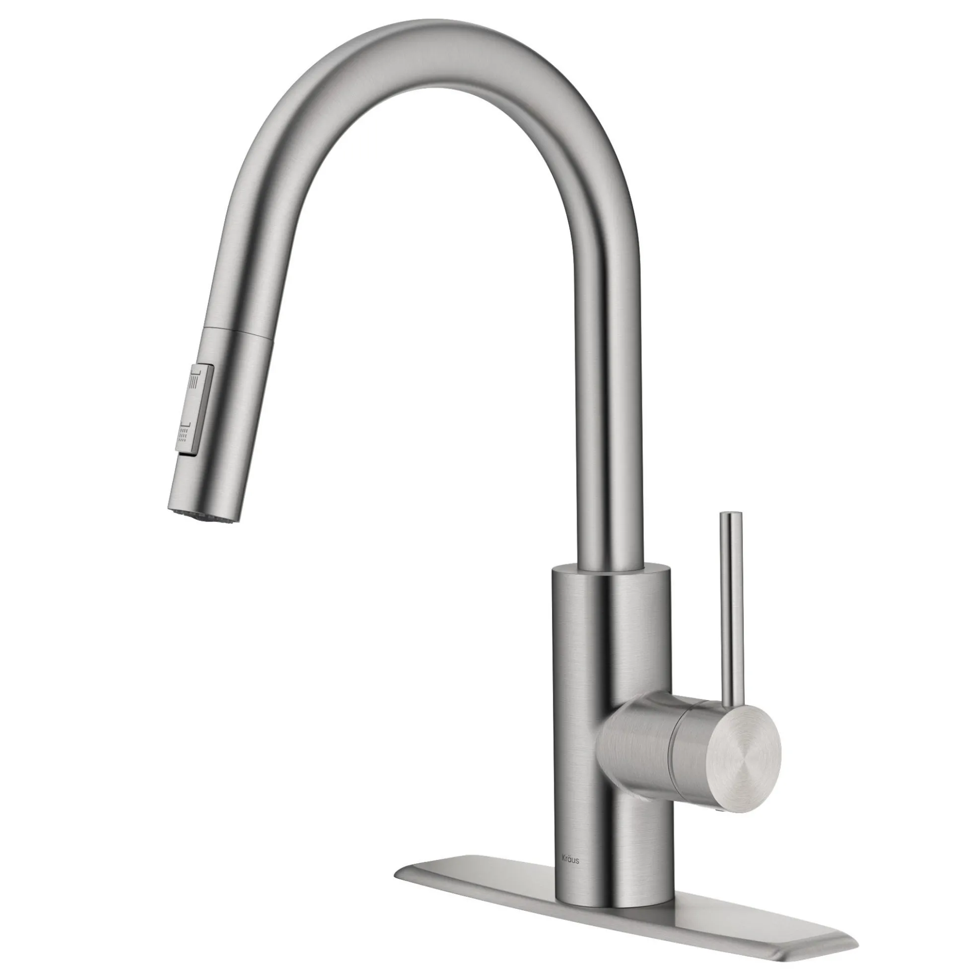 Single Handle Pull Down Kitchen Faucet with QuickDock Top Mount Installation Assembly in Spot Free Stainless Steel