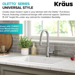 Single Handle Pull Down Kitchen Faucet with QuickDock Top Mount Installation Assembly in Spot Free Stainless Steel
