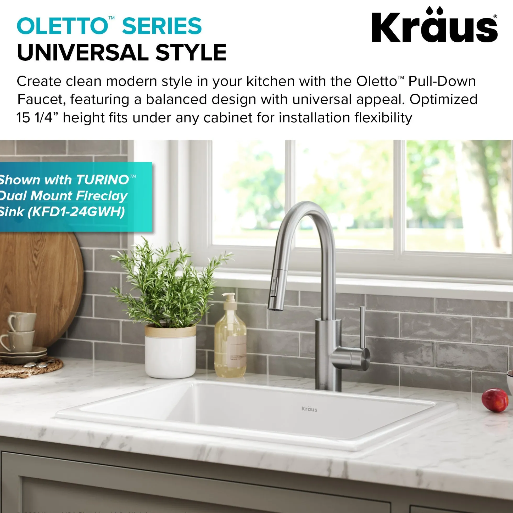 Single Handle Pull Down Kitchen Faucet with QuickDock Top Mount Installation Assembly in Spot Free Stainless Steel