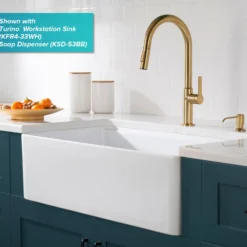 Single Handle Pull Down Kitchen Faucet in Spot-Free Brushed Brass