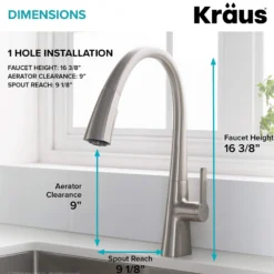 Single Handle Pull-Down Kitchen Faucet in Chrome/White