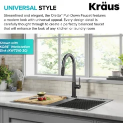 Single Handle Pull Down Kitchen Faucet in Matte Black / Spot Free Black Stainless Steel