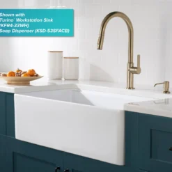 Single Handle Pull Down Kitchen Faucet in Spot Free Antique Champagne Bronze