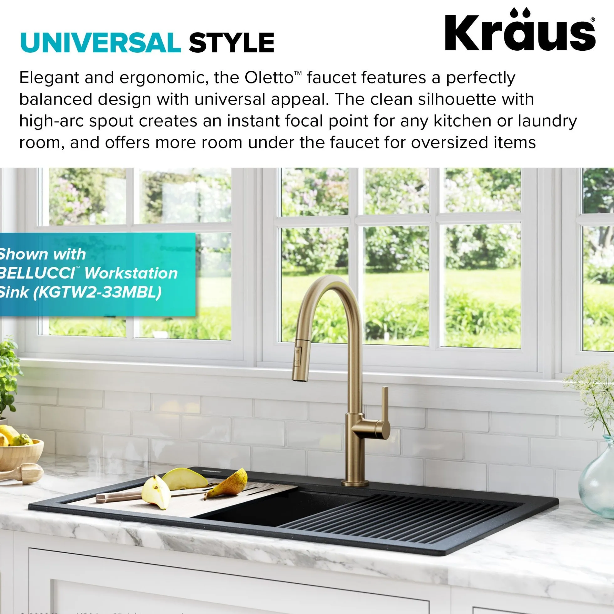 Single Handle Pull Down Kitchen Faucet in Spot Free Antique Champagne Bronze