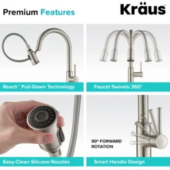 Single Handle Pull-Down Kitchen Faucet in Spot Free Stainless Steel
