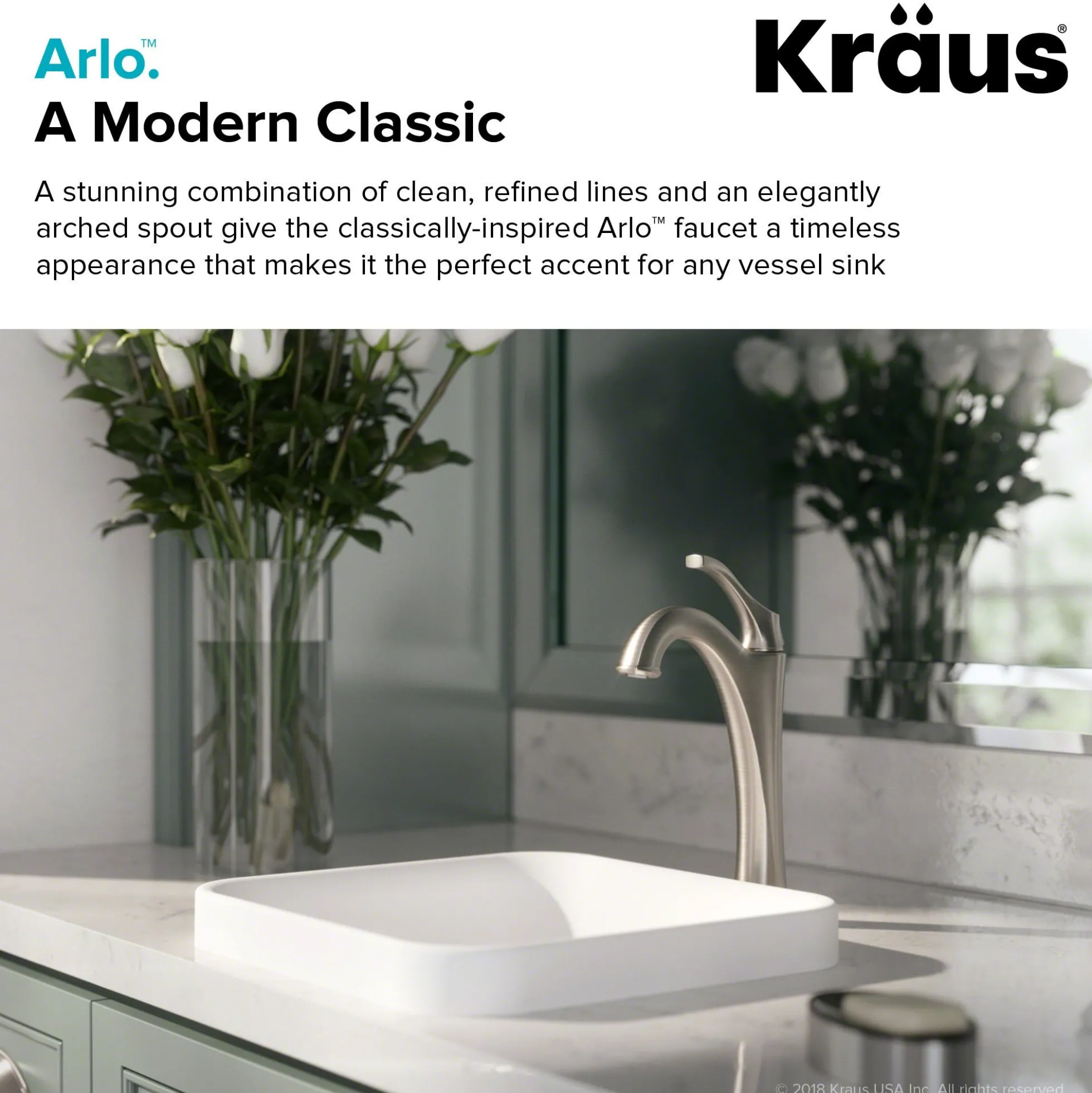 Single Handle Vessel Bathroom Faucet with Pop-Up Drain in Spot Free Stainless Steel