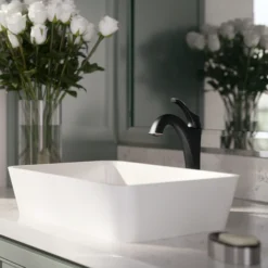 Single Handle Vessel Bathroom Faucet with Pop-Up Drain in Oil Rubbed Bronze