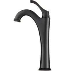 Single Handle Vessel Bathroom Faucet with Pop-Up Drain in Oil Rubbed Bronze