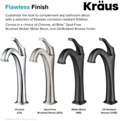 Single Handle Vessel Bathroom Faucet with Pop-Up Drain in Oil Rubbed Bronze
