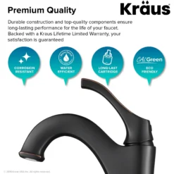 Single Handle Vessel Bathroom Faucet with Pop-Up Drain in Oil Rubbed Bronze