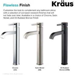 Single Handle Vessel Bathroom Faucet in Chrome