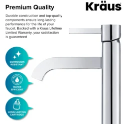 Single Handle Vessel Bathroom Faucet in Chrome
