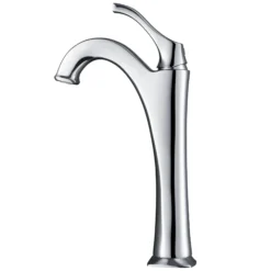 Single Handle Vessel Bathroom Faucet with Pop-Up Drain in Chrome