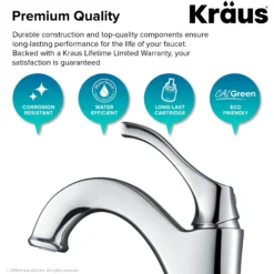 Single Handle Vessel Bathroom Faucet with Pop-Up Drain in Chrome