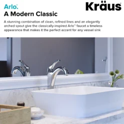 Single Handle Vessel Bathroom Faucet with Pop-Up Drain in Chrome