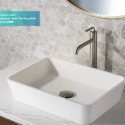 Single Handle Vessel Bathroom Faucet with Pop-Up Drain in Spot Free Stainless Steel