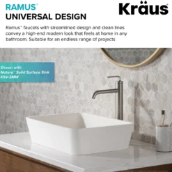 Single Handle Vessel Bathroom Faucet with Pop-Up Drain in Spot Free Stainless Steel