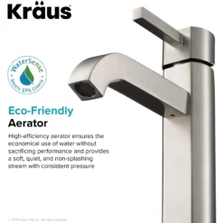 Single Handle Vessel Bathroom Faucet in Satin Nickel