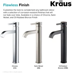 Single Handle Vessel Bathroom Faucet in Satin Nickel
