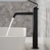 Single Handle Vessel Bathroom Faucet with Pop-Up Drain in Matte Black (2-Pack)