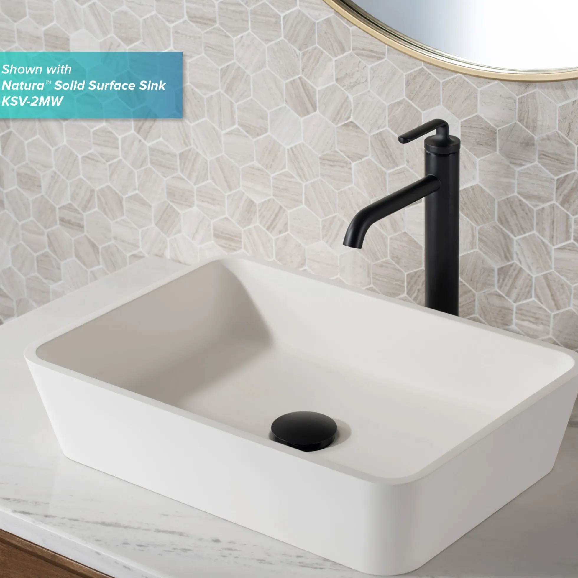 Single Handle Vessel Bathroom Faucet with Pop-Up Drain in Matte Black (2-Pack)