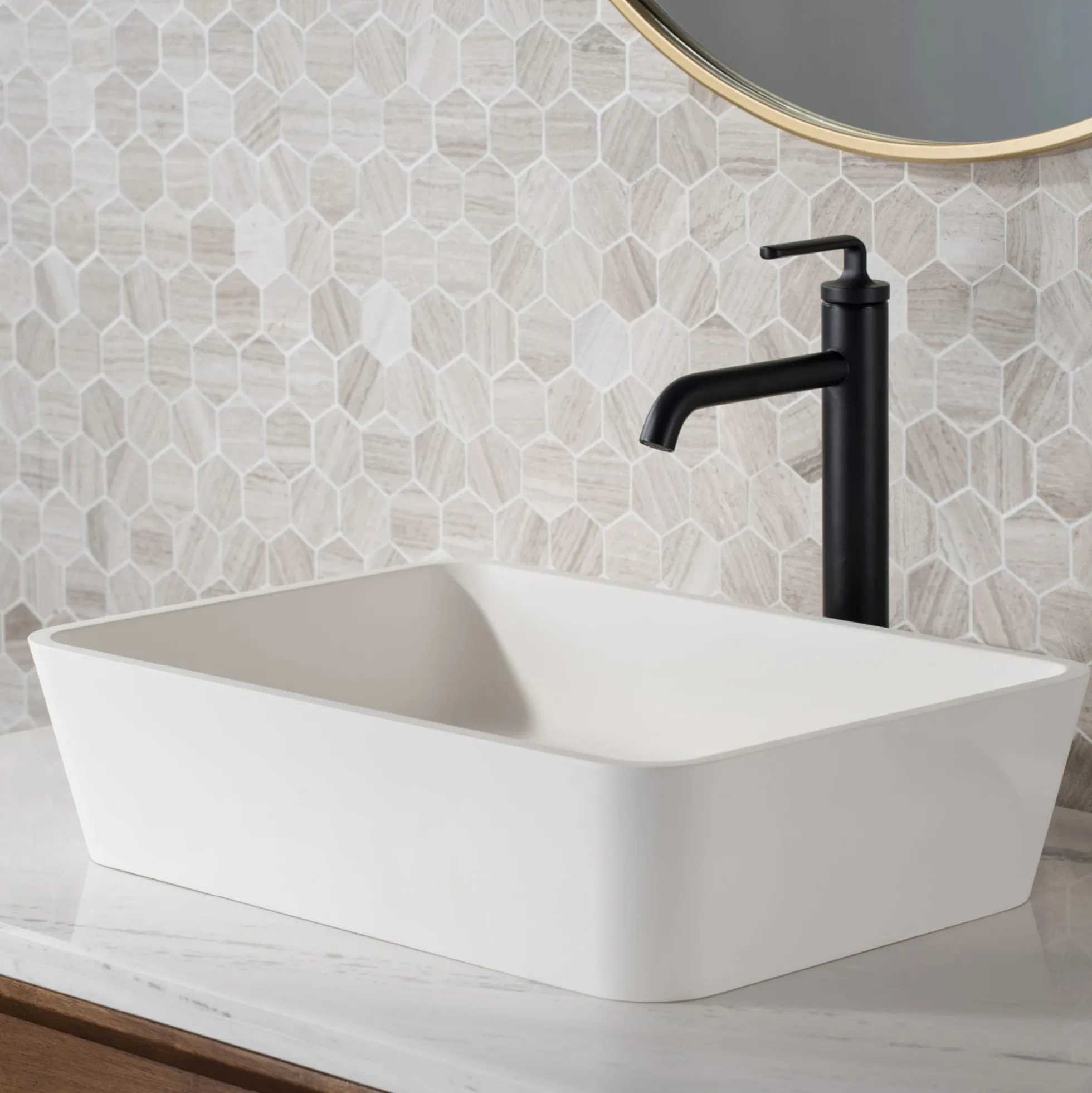 Single Handle Vessel Bathroom Faucet with Pop-Up Drain in Matte Black (2-Pack)