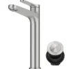 Single Handle Vessel Bathroom Faucet in Spot-Free Brushed Nickel with Pop Up Drain and Supply Lines