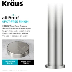 Single Handle Vessel Bathroom Faucet in Spot-Free Brushed Nickel with Pop Up Drain and Supply Lines