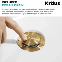 Single Handle Vessel Bathroom Faucet in Spot-Free Brushed Brass with Pop Up Drain and Supply Lines