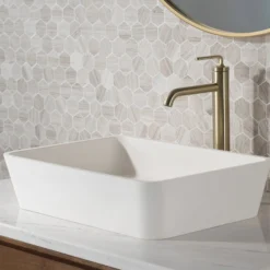 Single Handle Vessel Bathroom Faucet with Pop-Up Drain in Brushed Gold (2-Pack)