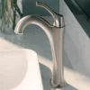 Single Handle Vessel Bathroom Faucet with Pop-Up Drain in Spot Free Stainless Steel (2-Pack)