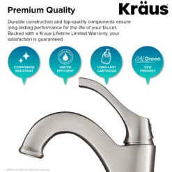Single Handle Vessel Bathroom Faucet with Pop-Up Drain in Spot Free Stainless Steel (2-Pack)