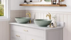 Single Handle Vessel Bathroom Faucet with Pop-Up Drain in Matte Black (2-Pack)