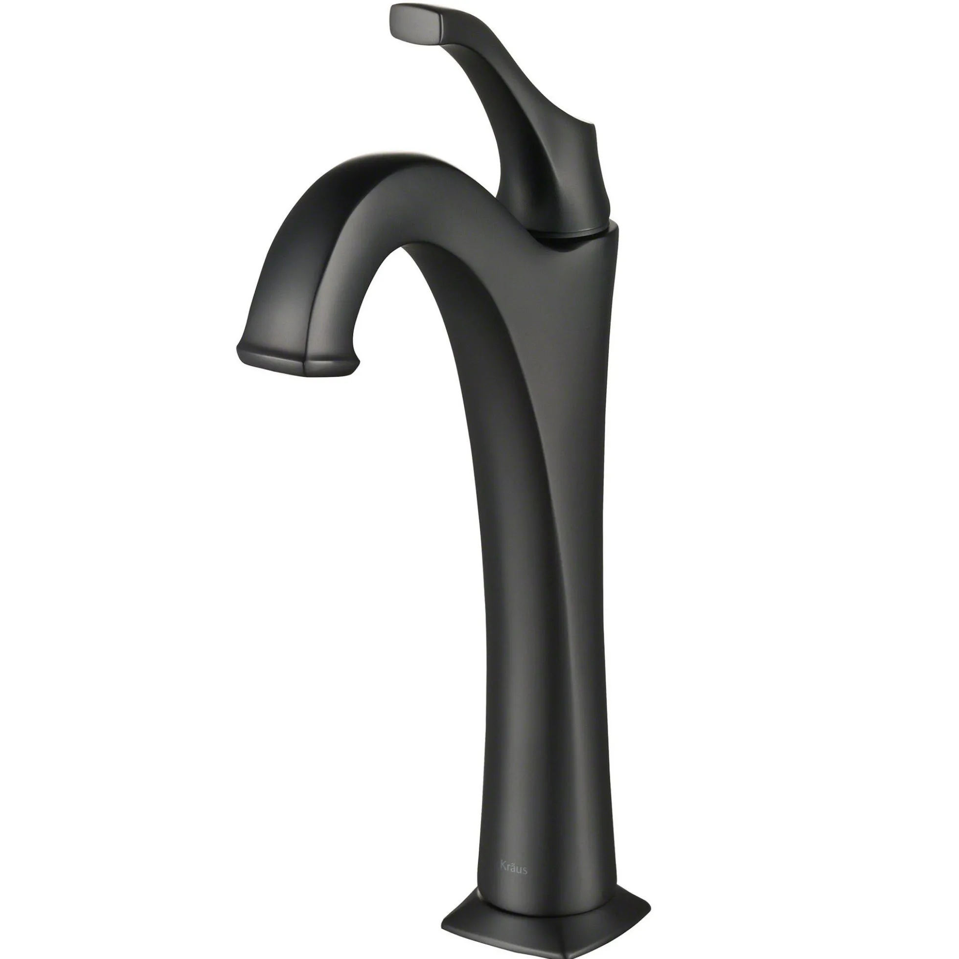 Single Handle Vessel Bathroom Faucet with Pop-Up Drain in Matte Black (2-Pack)