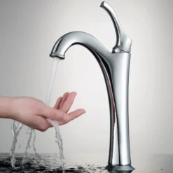 Single Handle Vessel Bathroom Faucet with Pop-Up Drain in Chrome (2-Pack)