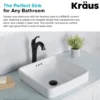 16 1/2" Square Semi-Recessed Ceramic Bathroom Sink in White with Overflow Drain (2-Pack)