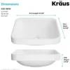Square Semi-Recessed 14.6" x 15" Solid Surface Bathroom Sink in Matte White