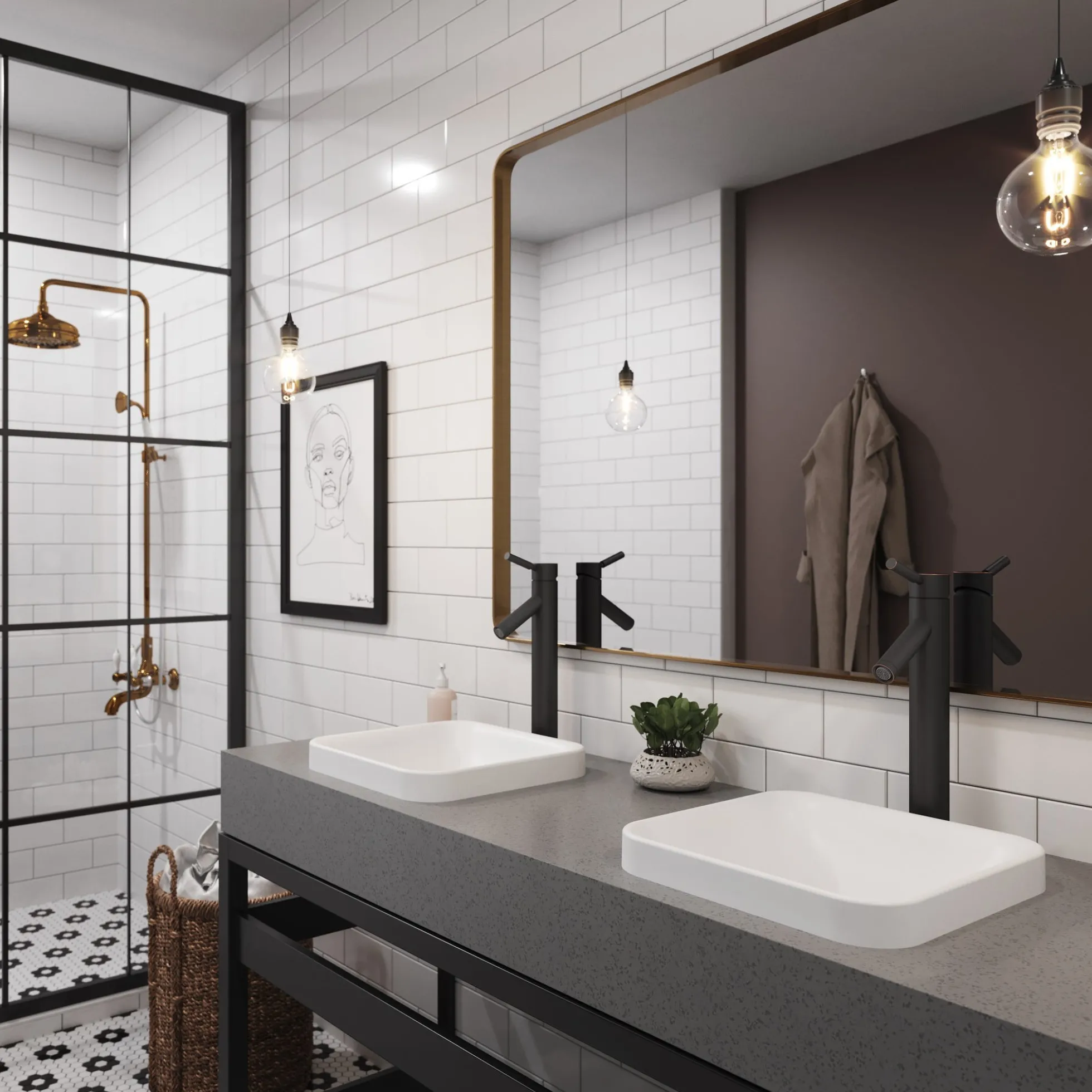 Square Semi-Recessed 14.6" x 15" Solid Surface Bathroom Sink in Matte White