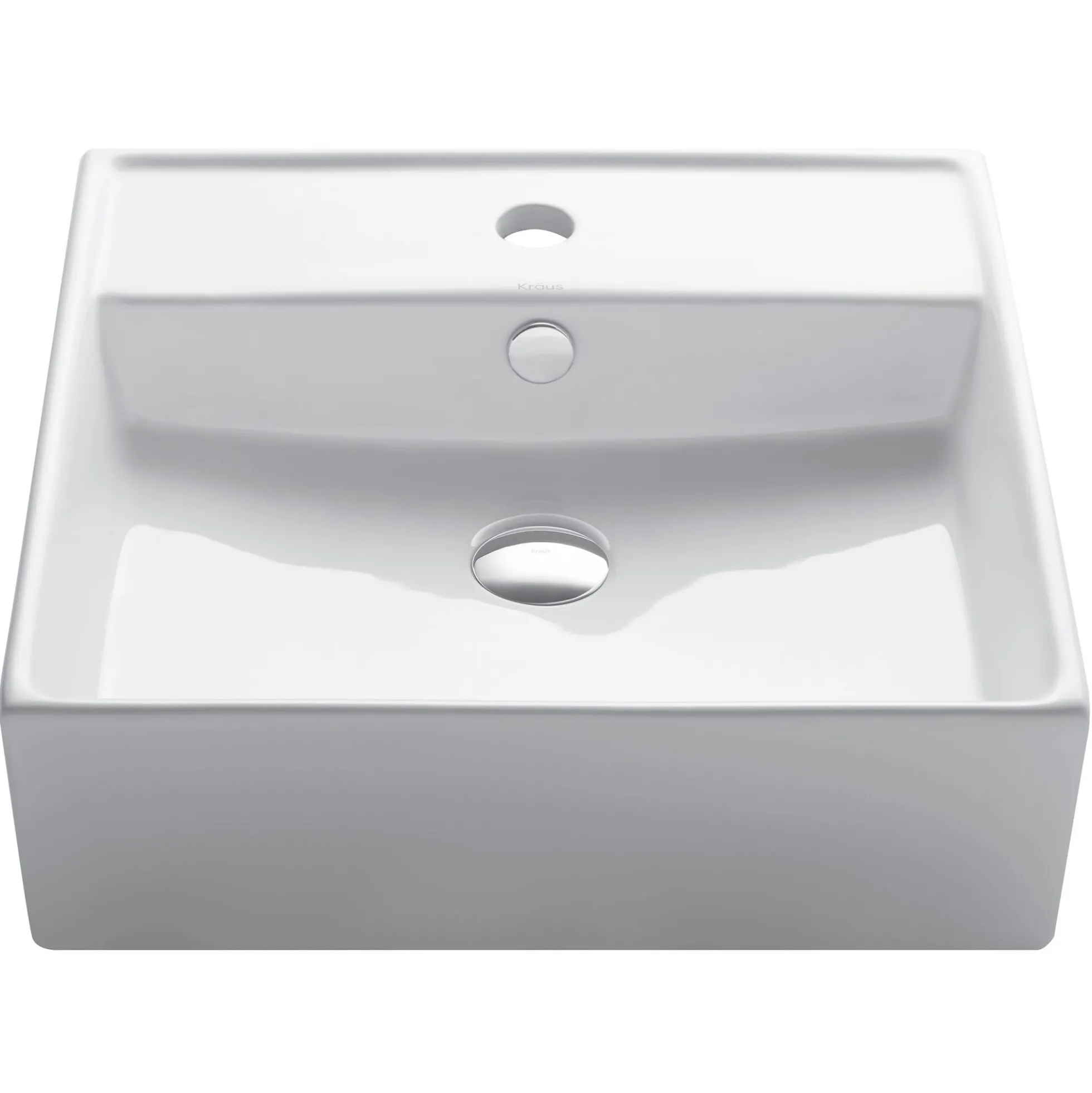 18 1/2" Square Vessel Ceramic Bathroom Sink in White