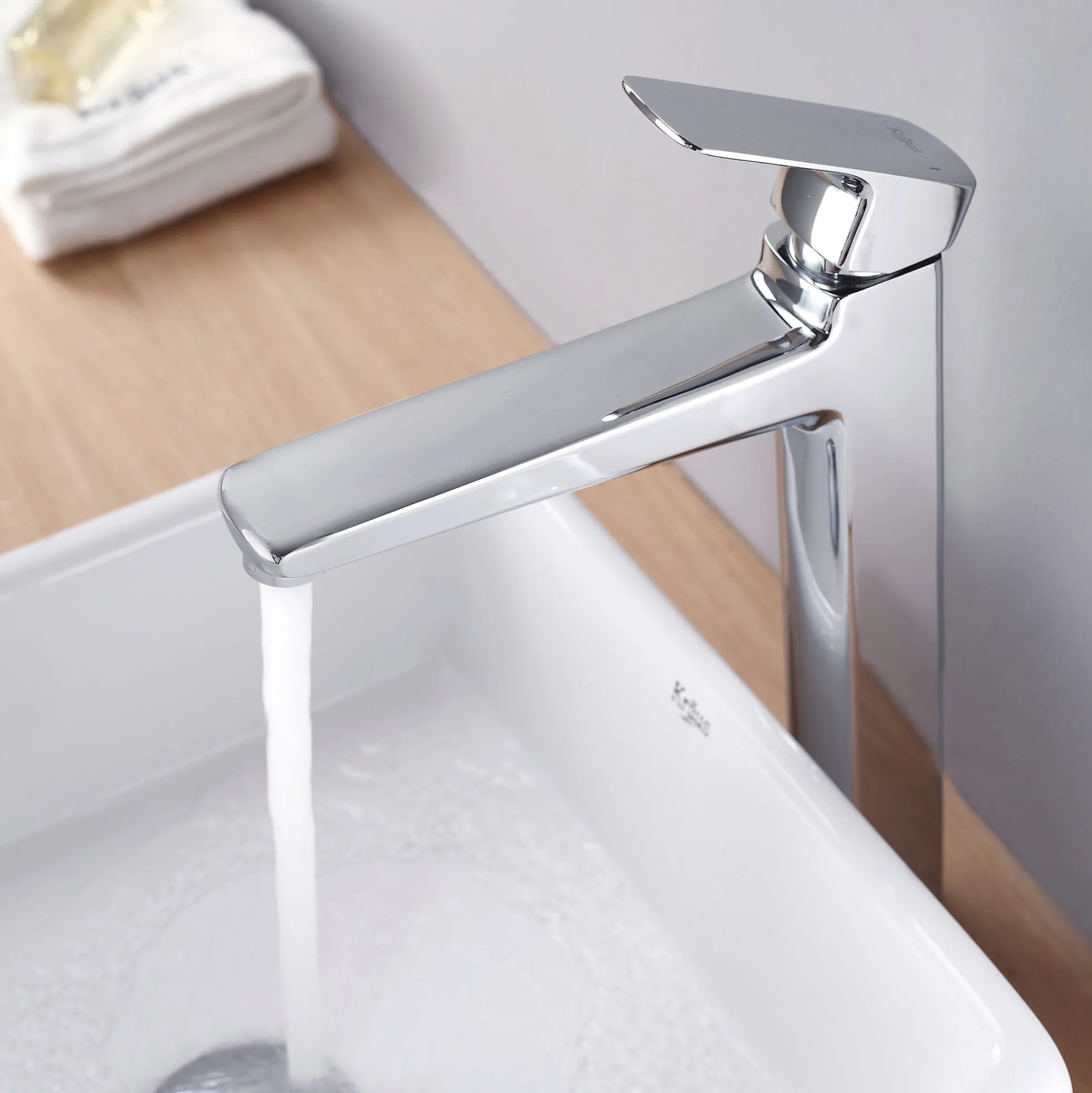 15" Square Vessel Ceramic Bathroom Sink in White with Pop-Up Drain in Chrome
