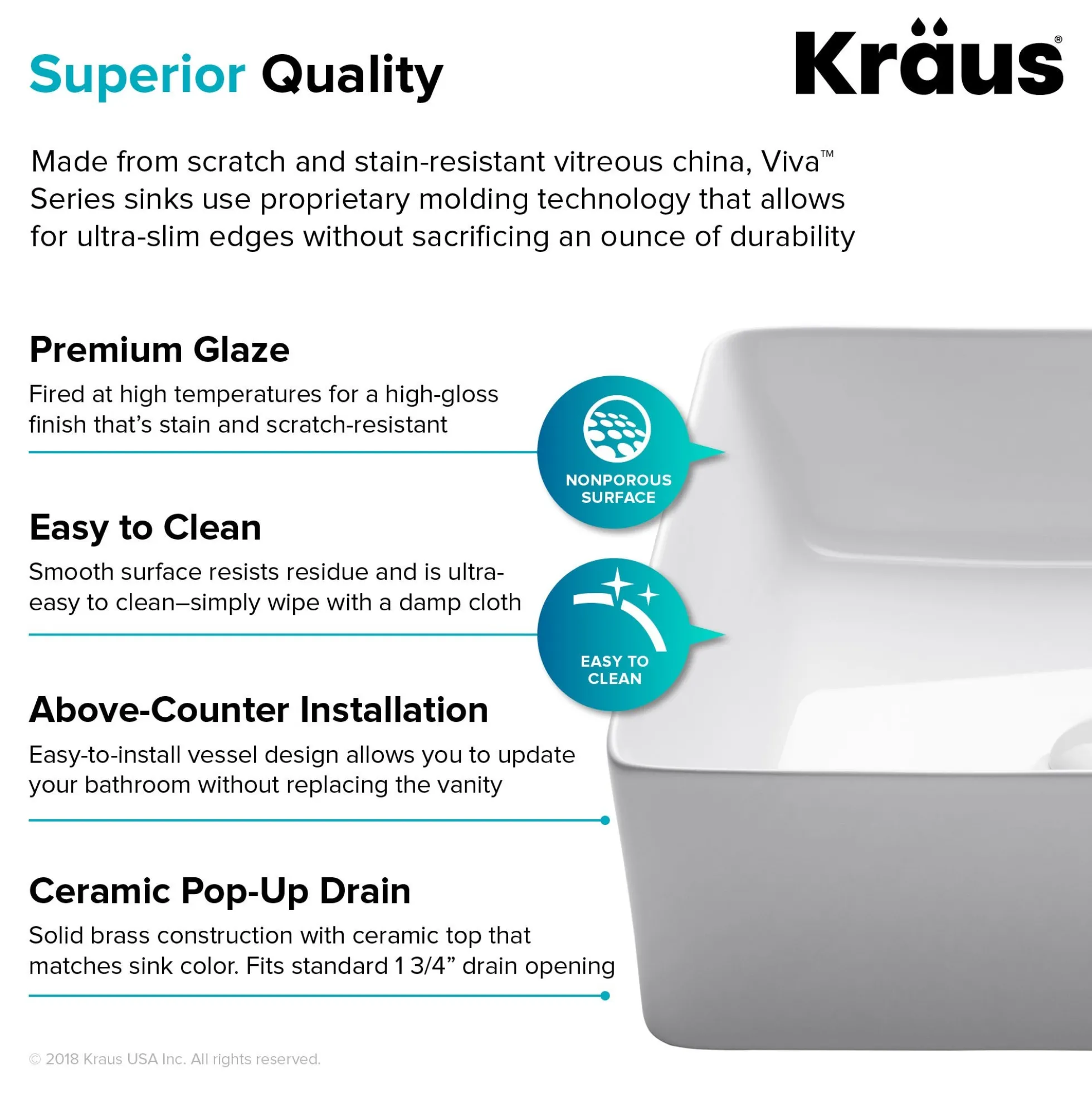 15 5/8" Square Vessel Ceramic Bathroom Sink in White with Pop-Up Drain