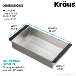 Stainless Steel Colander for Workstation Kitchen Sink